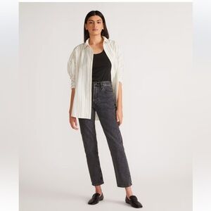 Everlane Jeans Button Fly 90s Cheeky Straight High Rise Washed Black LIKE NEW